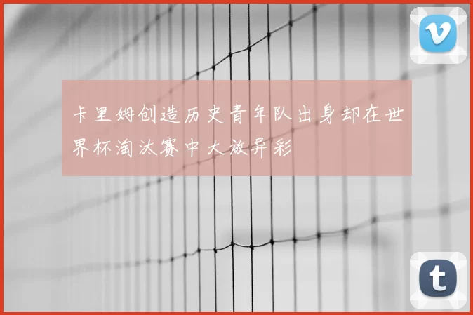 卡里姆创造历史青年队出身却在世界杯淘汰赛中大放异彩